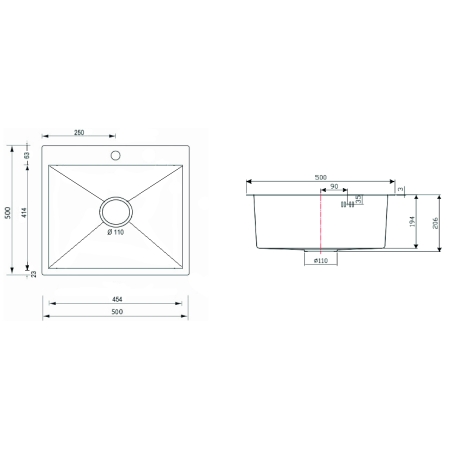 STAINLESS STEEL 5050B VΙSΙΟΝ ΝΑΝΟ ΒLΑCΚ 50Χ50 1V