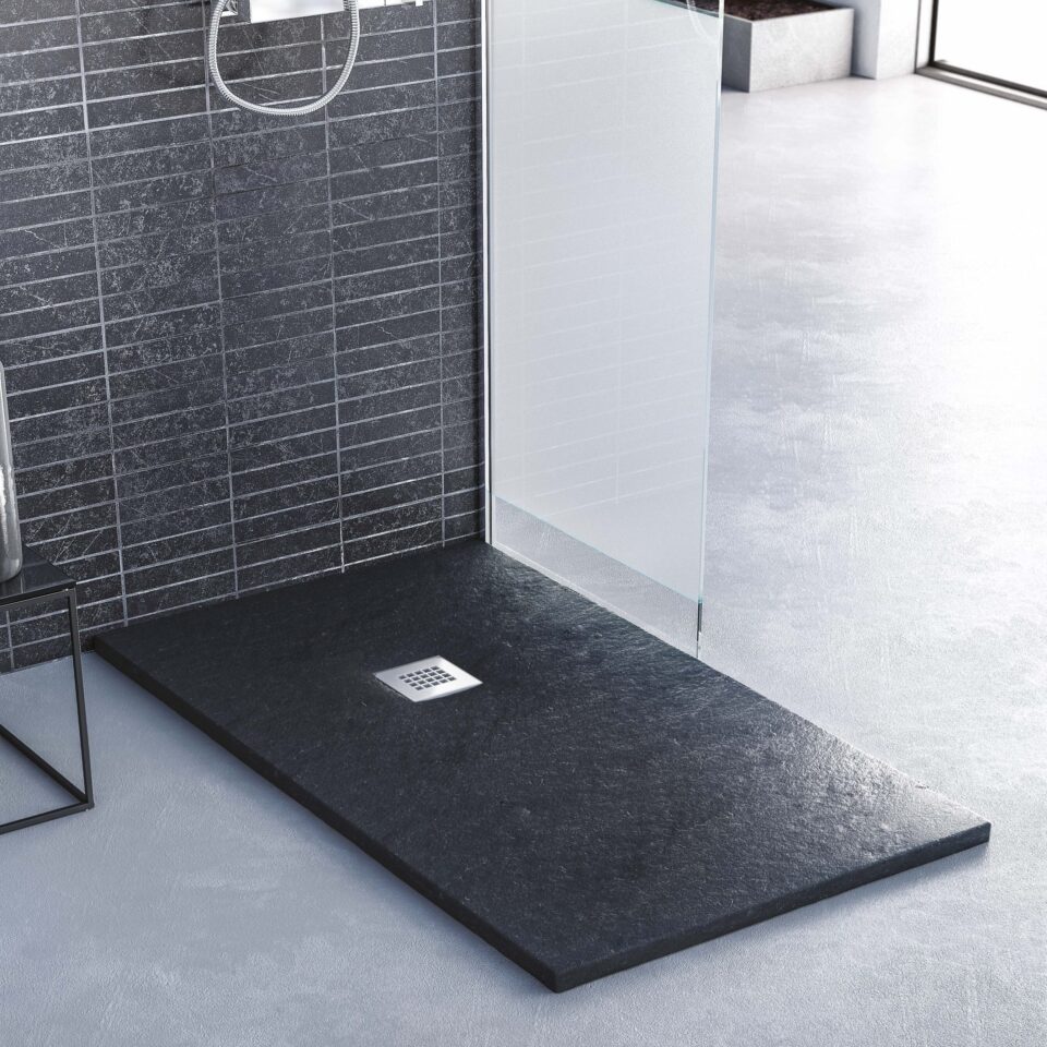 A412 Ντουζιέρα Flat Stone Karisto 90x90 | Ανάγλυφη