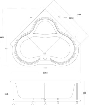 532 CARLA 140 Χ 140 X h. 60cm