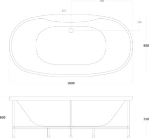 543 SYLVIA 180 Χ 90 Χ h. 60cm