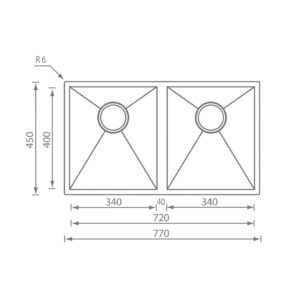 STAINLESS STEEL 11909 FΙLΟ QUΑDRΑ (77Χ45) 2V