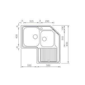 STAINLESS STEEL 11298 ΖΕΝΙΤΗ ΣΑΓΡΕ (83Χ83)