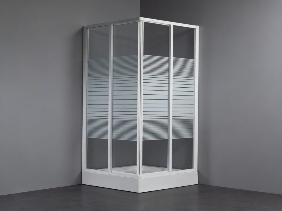 Τετράγωνη Καμπίνα Σεριγραφίας A905 Λευκή 90×90