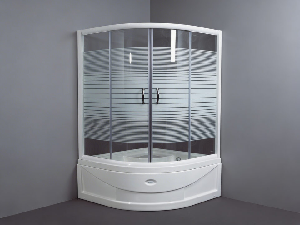 Ημικυκλική Καμπίνα Σεριγραφίας A956 Λευκή 90×90