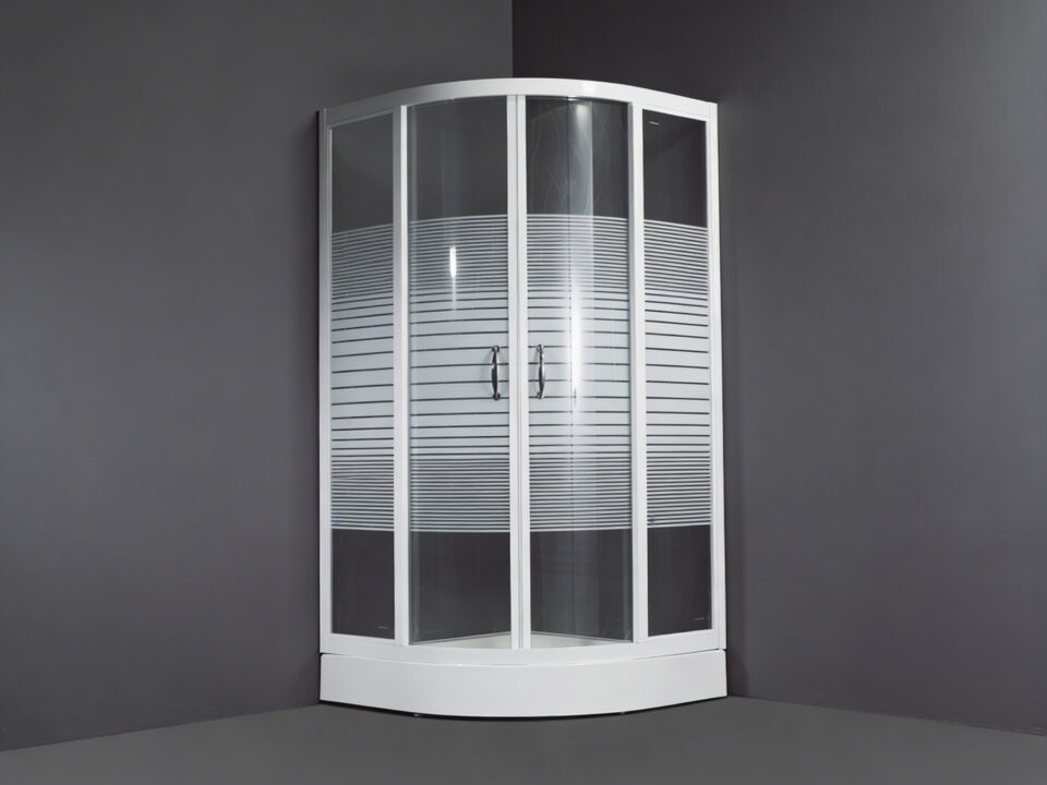 Ημικυκλική Καμπίνα Σεριγραφίας A904-90 Λευκή 90x90