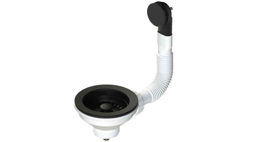 Βαλβίδα Νεροχύτη με Υπερχείλιση Ø114 Μαύρη Ματ