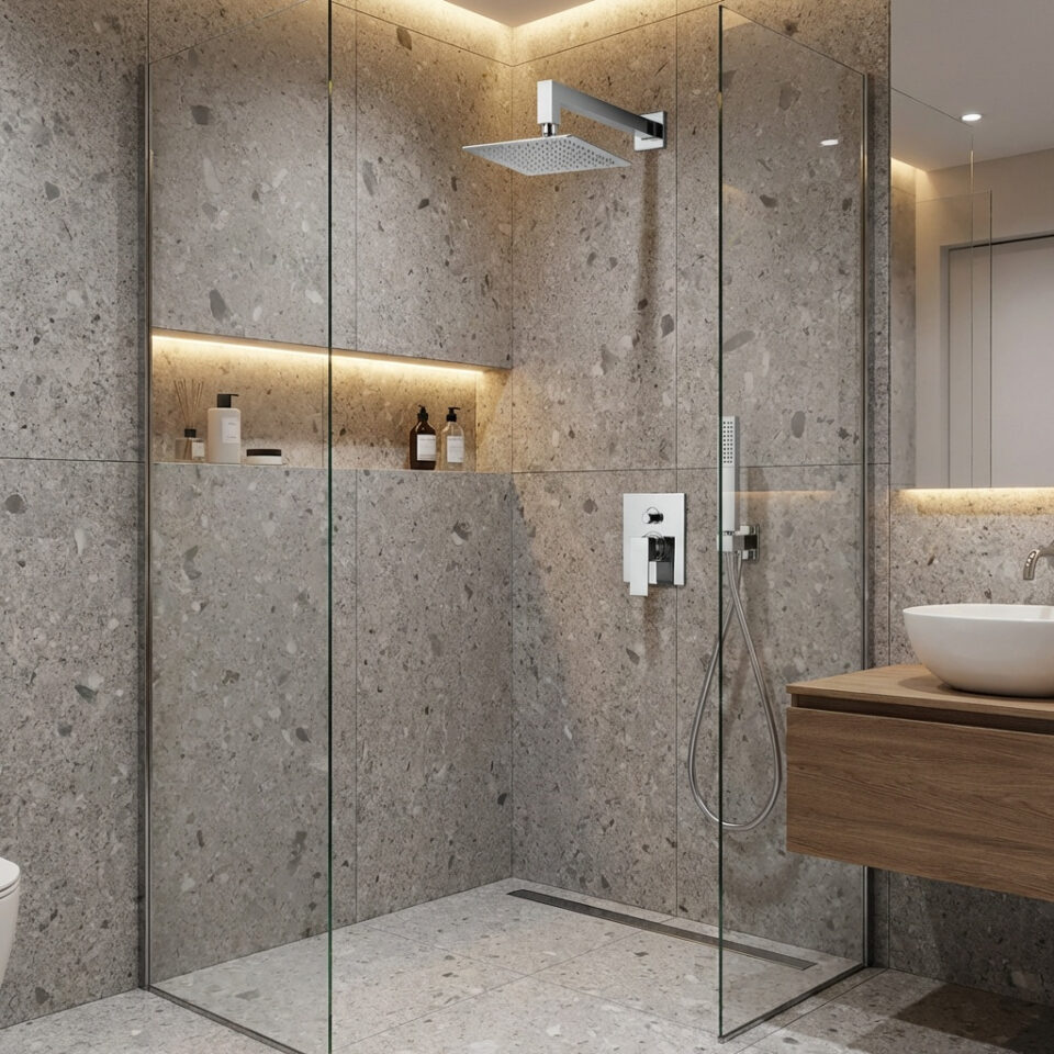 Εντοιχιζόμενο Σετ Ντους Τετράγωνο 30εκ