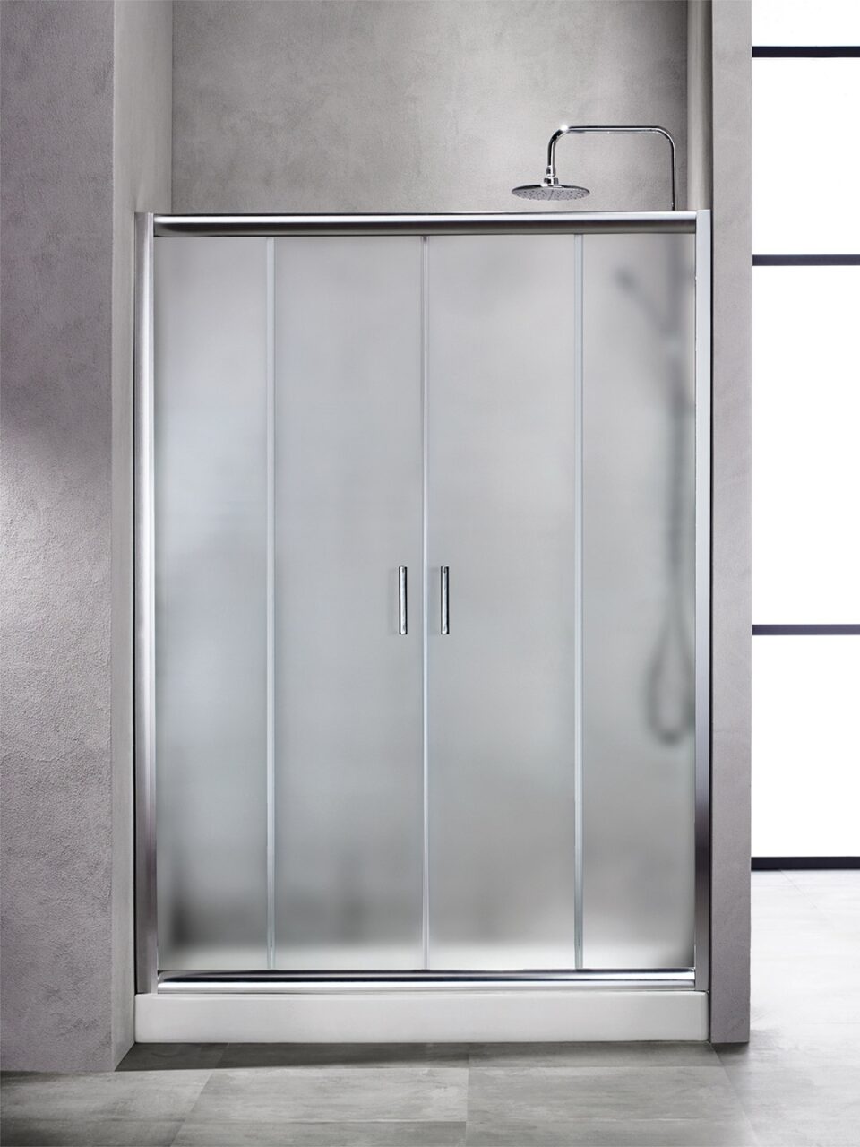 Δίφυλλη Συρόμενη Καμπίνα AW150F Frosted 150εκ