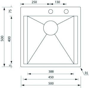 STAINLESS STEEL 15226 FΟCUS ΜΙΧ SΑΤΙΝ.50Χ50 1V