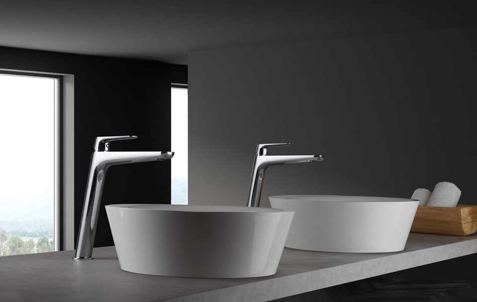 Μπαταρία Νιπτήρα Florence Ψηλή Χρωμίου