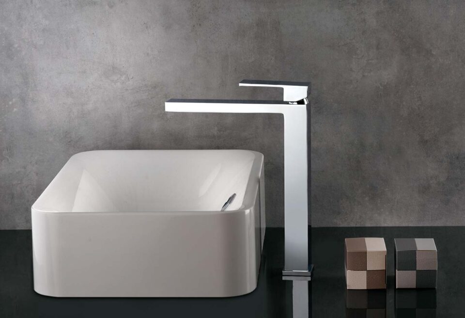 Μπαταρία Νιπτήρα Milan Ψηλή Χρωμίου